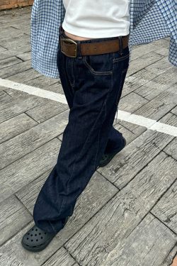 Retro Patchwork Wide-Leg Jeans for Men and Women - Loose Straight Fit, American Street Style, Vintage-Inspired Fashion