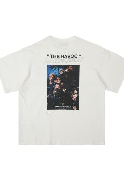 Retro Street Photography Pure Cotton Knitted Loose Short Sleeve T-Shirt for a 90s Inspired Look
