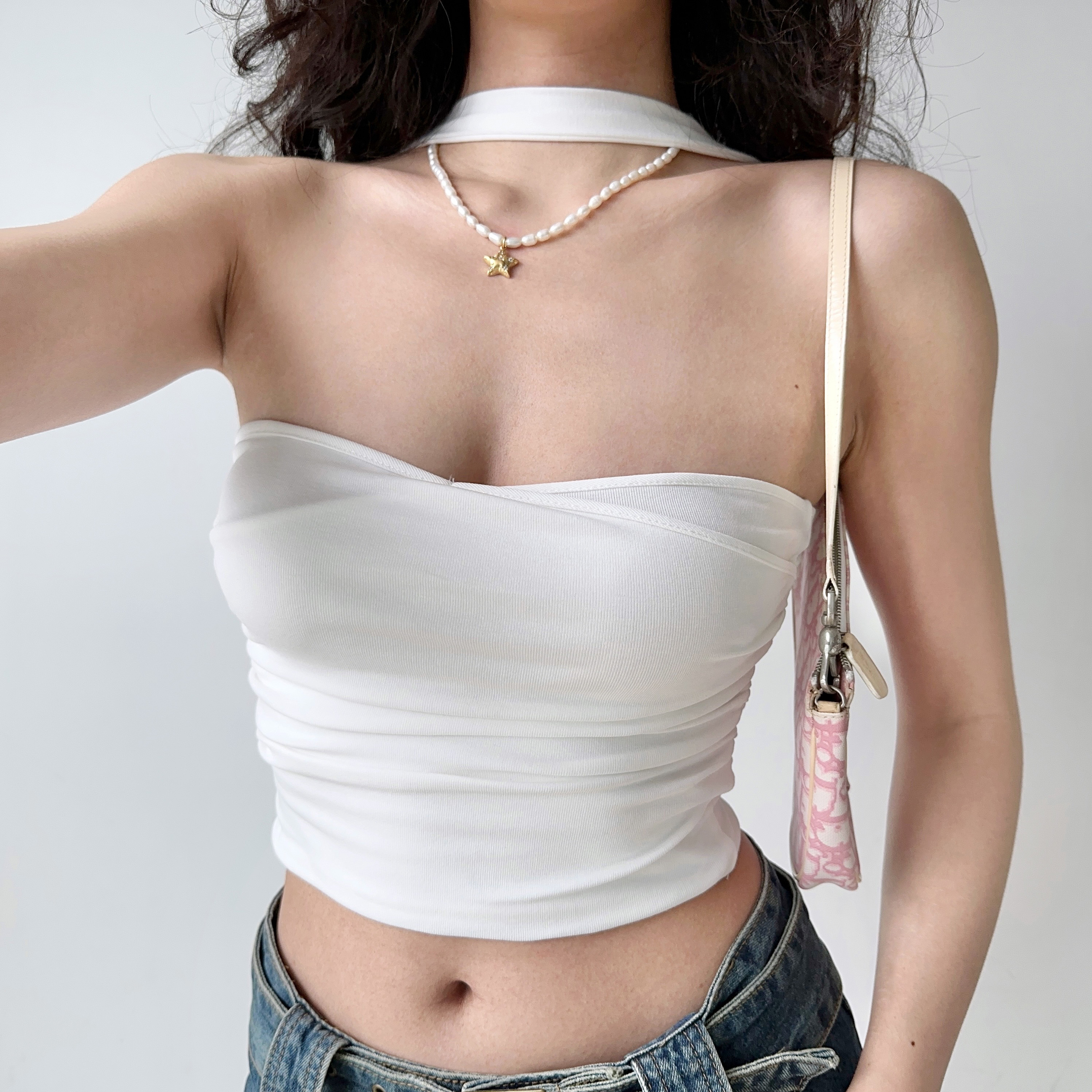 Sexy Halter Strapless Crop Top for Women - European & American Style Slim Sleeveless Summer Shirt
