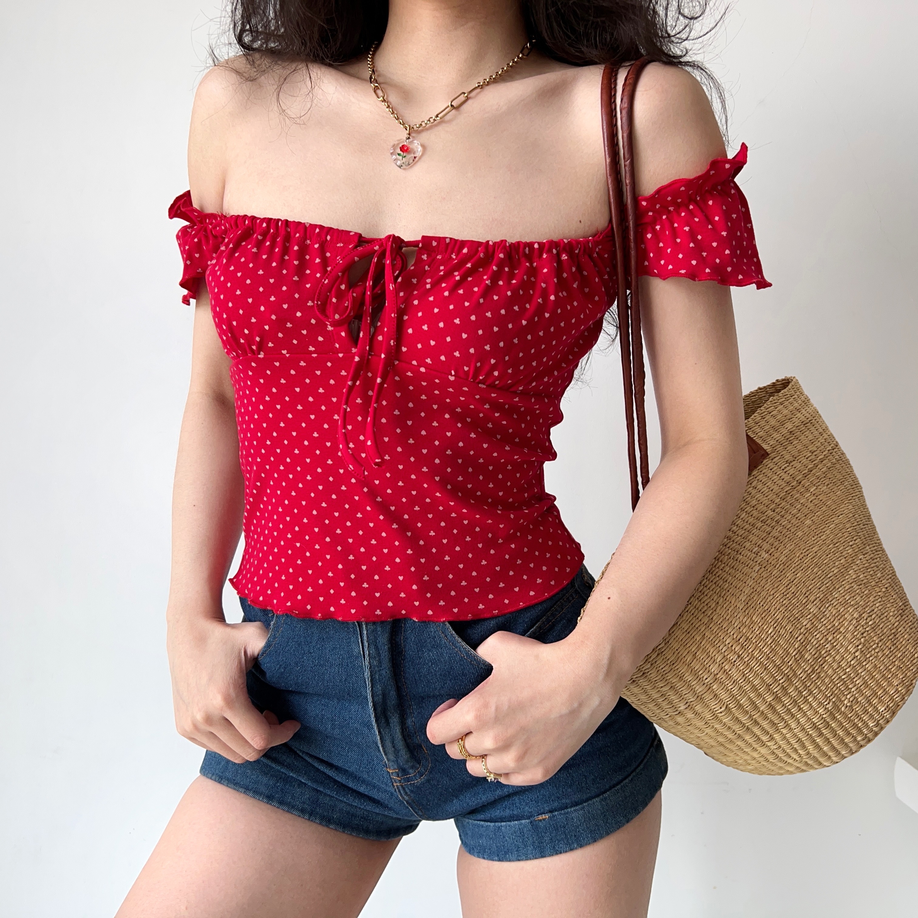 Sexy One-Shoulder Tie T-Shirt for Women with Ruffled Edges - Slim-Fit European and American Style Short Top, Y2K Fashion