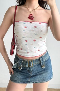Sexy Printed Strapless Top for Women - European American Style Slim Fit Summer Fashion, Hot Girl Trendy Look