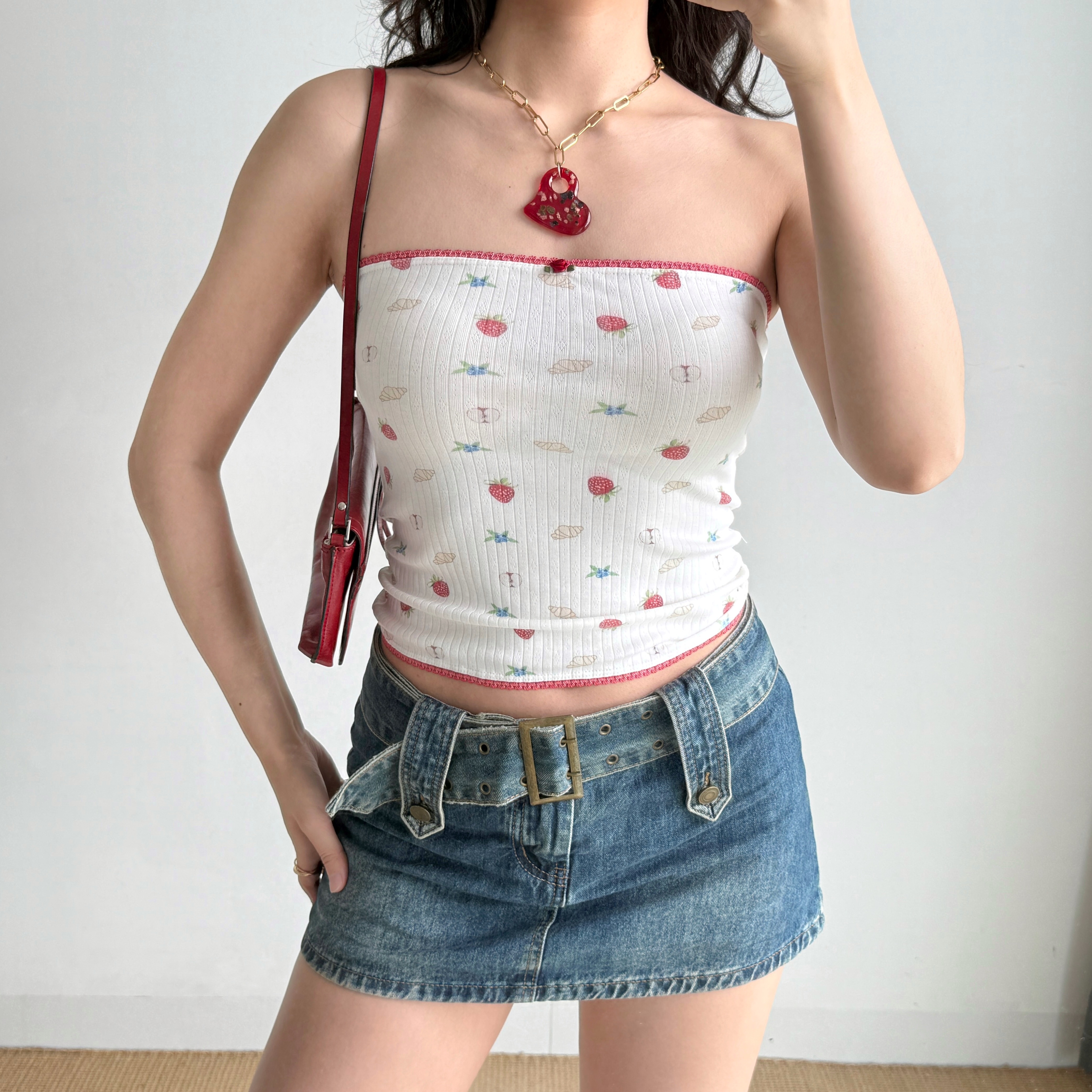 Sexy Printed Strapless Top for Women - European American Style Slim Fit Summer Fashion, Hot Girl Trendy Look