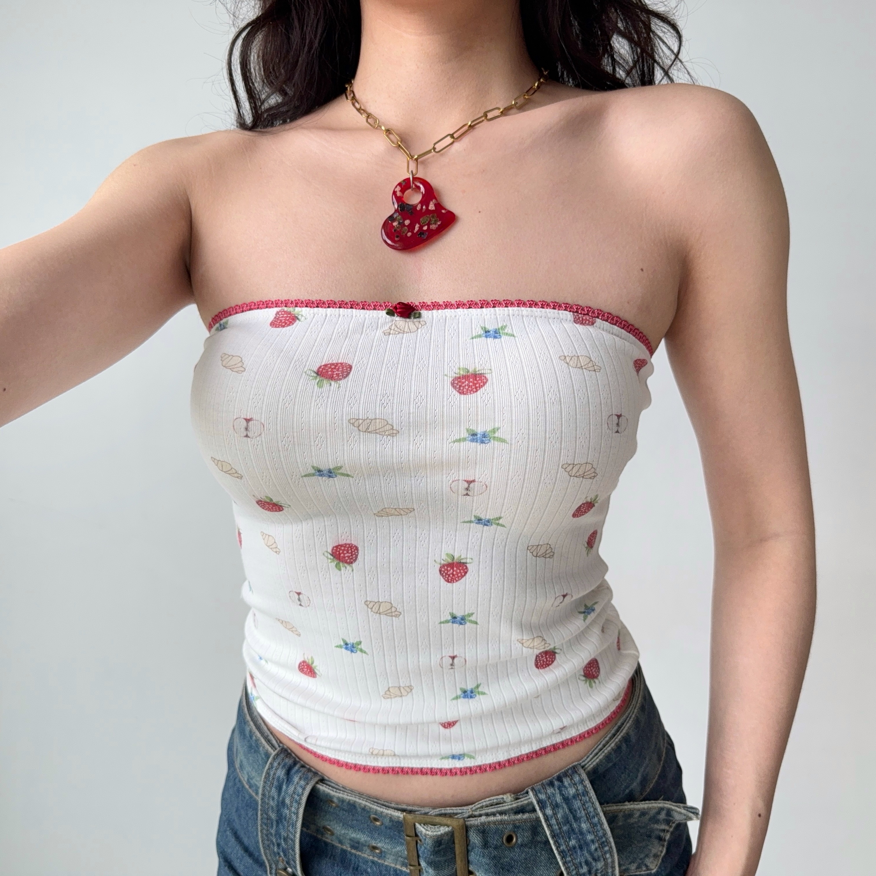 Sexy Printed Strapless Top for Women - European American Style Slim Fit Summer Fashion, Hot Girl Trendy Look