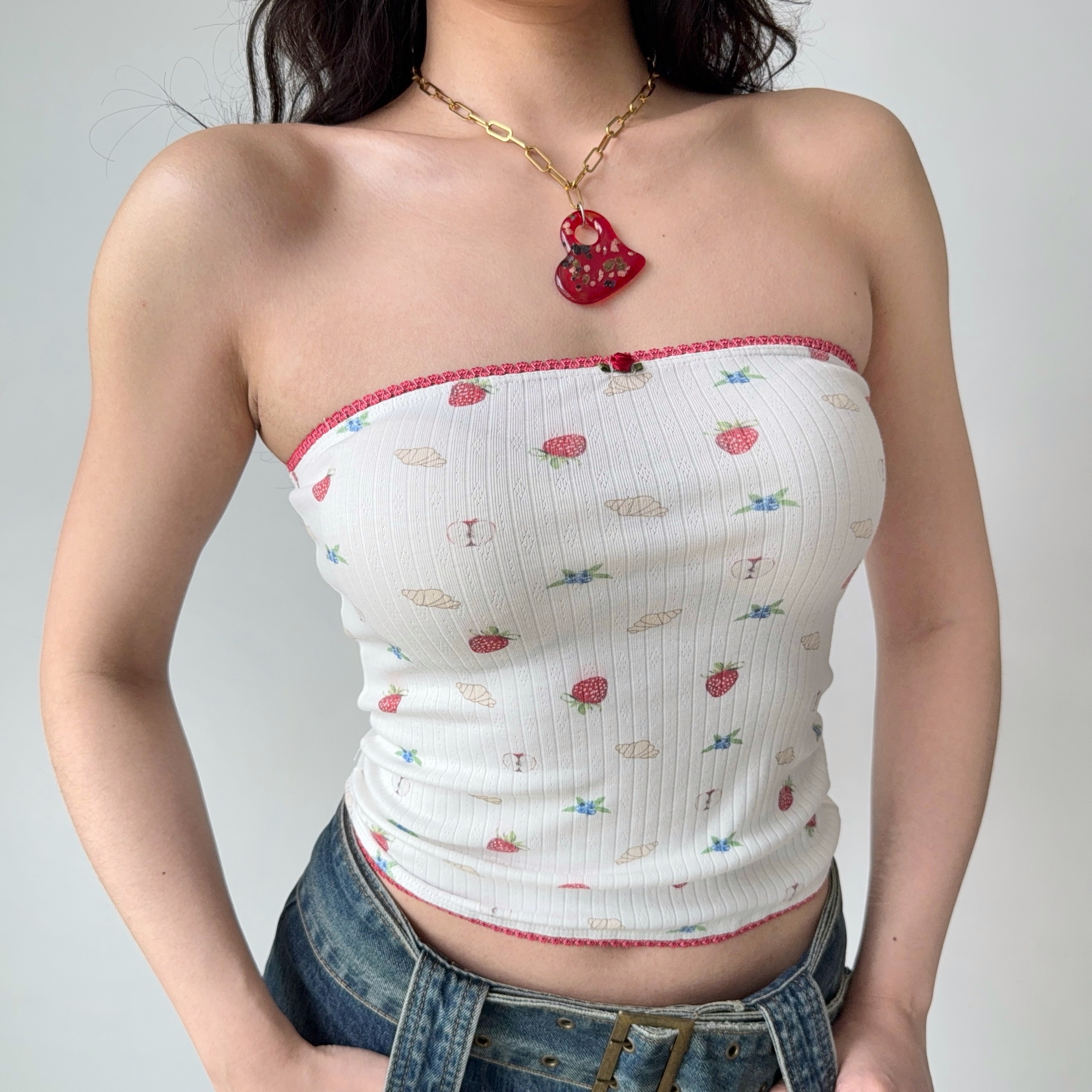 Sexy Printed Strapless Top for Women - European American Style Slim Fit Summer Fashion, Hot Girl Trendy Look