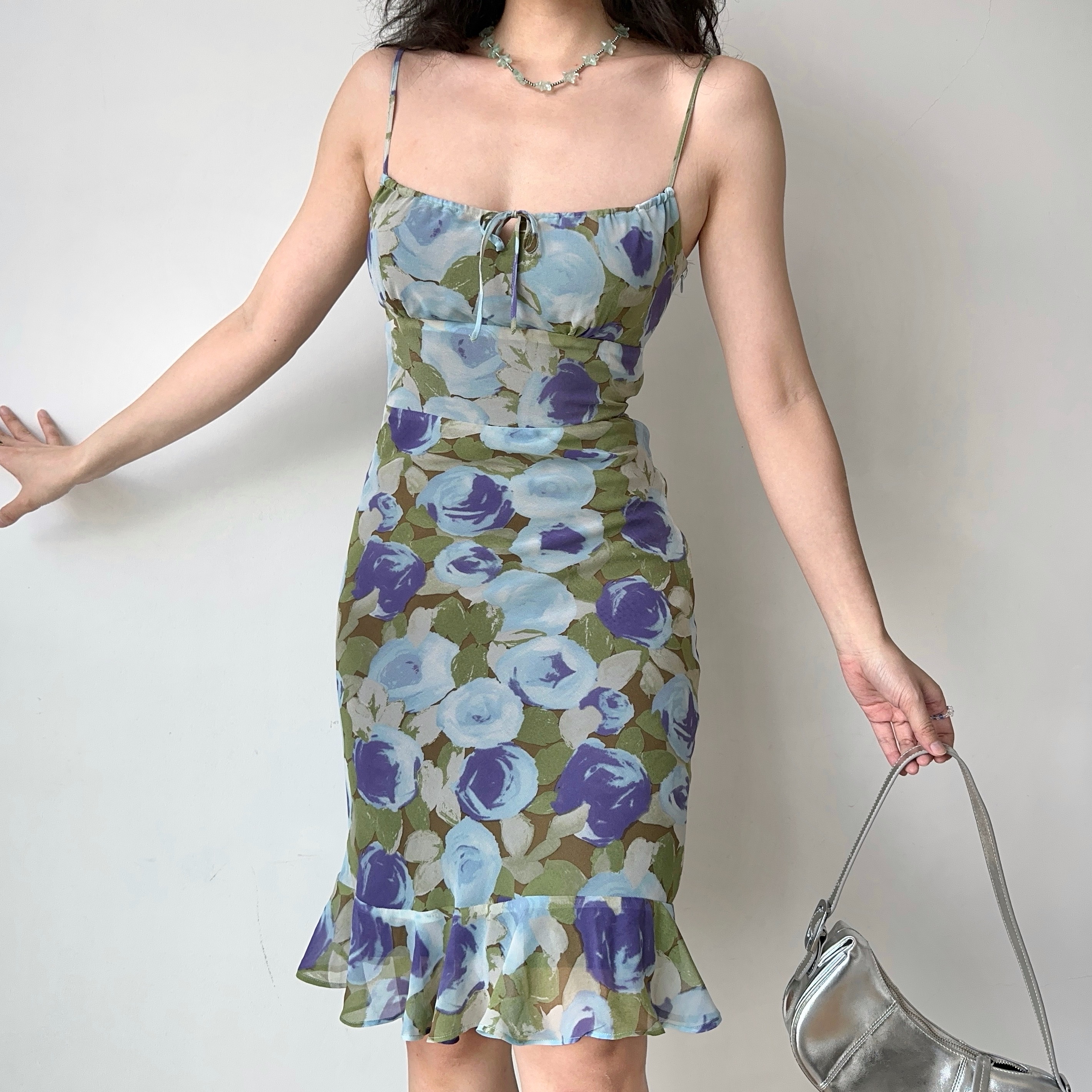 Slim Fit Ruffled Bodycon Camisole Dress - Self-Made European American Style Printed Summer Dress for Women, Y2K Fashion