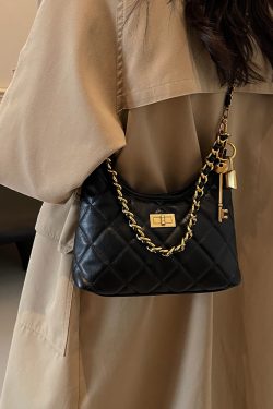 Small Diamond Quilted Chain Shoulder Bag - 2025 Autumn Minimalist Crossbody with Large Capacity, Versatile Square Design