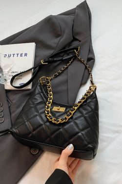 Small Diamond Quilted Chain Shoulder Bag - 2025 Autumn Minimalist Crossbody with Large Capacity, Versatile Square Design