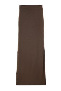 Solid Color High Waist Split Hem Long Skirt - Versatile Floor-Length Bodycon for Women's Summer Style