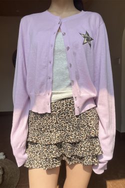 Solid Color Star Embroidery Short Cardigan for Spring | Versatile Sun Protection Layering Piece