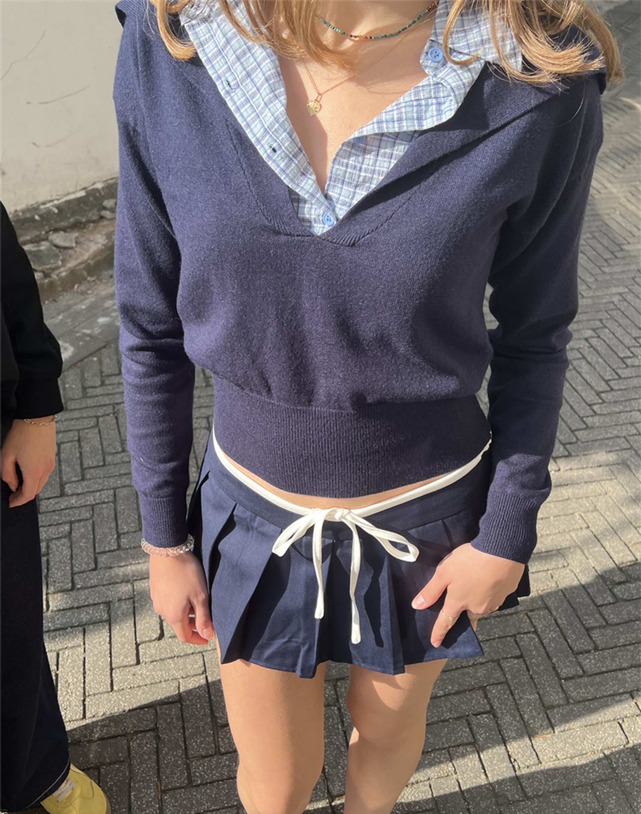 Spliced American Style Casual Set for Women - Low Waist Leggings & Top - Spring 2025 College Style Outfit