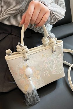 Spring 2025 National Style Handheld Water Bucket Bag - Embroidered Versatile Shoulder & Crossbody Bag