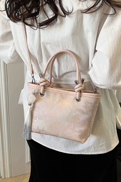 Spring 2025 National Style Handheld Water Bucket Bag - Embroidered Versatile Shoulder & Crossbody Bag