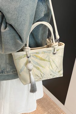 Spring 2025 National Style Handheld Water Bucket Bag - Embroidered Versatile Shoulder & Crossbody Bag