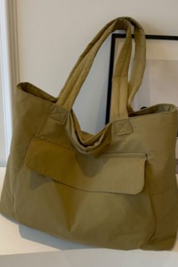 Spring Large Capacity Canvas Tote Bag for Women, Casual Minimalist Commuting Shoulder Bag, Versatile Student Book Bag