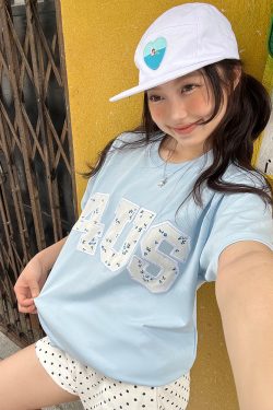 Spring Summer Patchwork Embroidered Floral Couple Loose Fit T-Shirt - Trendy National Style Short Sleeve Top