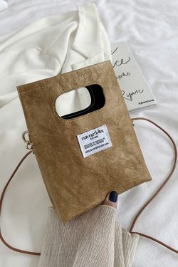 Spring/Summer 2025 Women's Paper Bag Handbag - Portable Phone Crossbody Shoulder Bag in Trendy Design