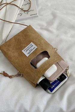 Spring/Summer 2025 Women's Paper Bag Handbag - Portable Phone Crossbody Shoulder Bag in Trendy Design