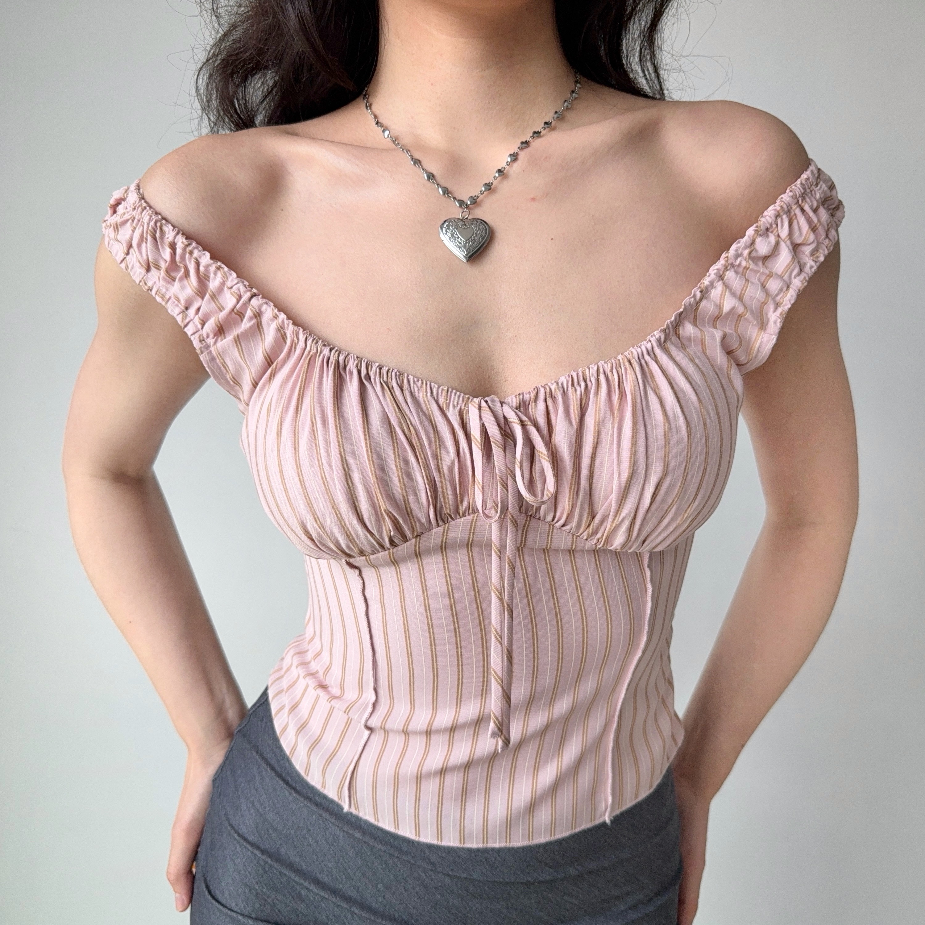 Striped Drawstring Vest for Women - Slim Fit Sleeveless Top in European and American Style, Trendy Hot Girl Fashion