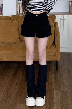 Stylish American Workwear Denim Shorts for Women – Summer Petite Casual Hot Pants, Trendy Street Style for Hot Girls