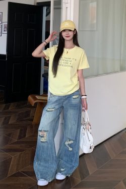 Summer 2025 Women’s Short Sleeve T-Shirt with Letter Embroidery, Loose Slim Fit, Casual Fashion Top for Everyday Wear