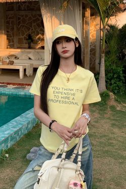 Summer 2025 Women’s Short Sleeve T-Shirt with Letter Embroidery, Loose Slim Fit, Casual Fashion Top for Everyday Wear