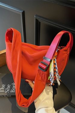 Summer Candy-Colored Nylon Dumpling Bag for Women - Versatile Canvas Crossbody for Commuting, 2025 Trendy Style