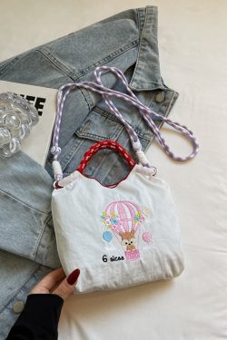 Summer Casual Embroidered Handbag for Women - High-End Canvas Crossbody Phone Bag for Commuting, 2025 Fashion Trend