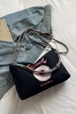 Summer Embroidered Sweet Donut Nylon Crossbody Bag for Women - 2025 Zipper Shoulder Phone Bag