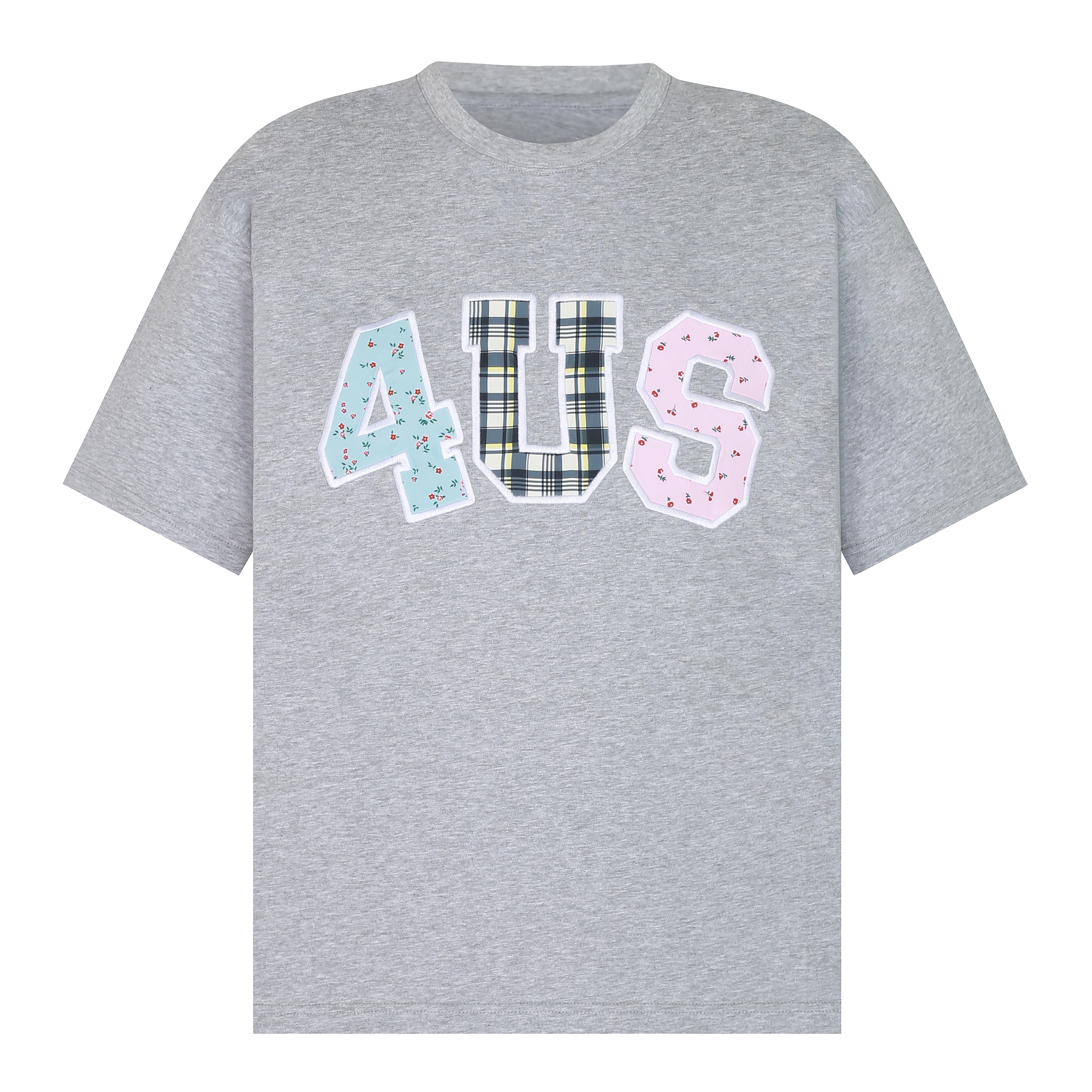 Summer Floral Patchwork Embroidered Plaid T-shirt for Couples - Trendy Loose-Fit Short Sleeve Tee in 90s Style