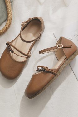 Summer French Sheepskin Sandals for Women - Fairy Style Single Shoes for Skirts - New Model 2025