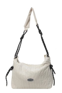 Summer Pleated Canvas Bag for Women - Large Capacity Commuter Dumpling Crossbody Bag, Niche INS Korean Style Versatile Tote