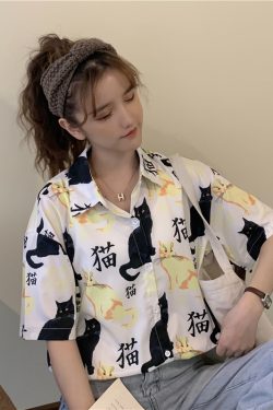Summer Short Sleeve Shirt for Women - Trendy Hong Kong Style Loose Top, Versatile Beach Wear for Students