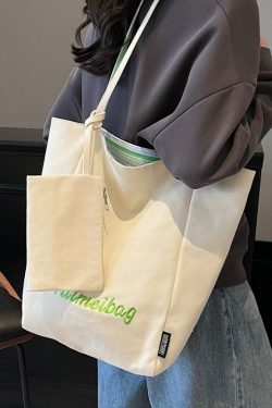 Summer Striped Double-Sided Canvas Tote Bag for Women, Large Capacity Travel Shoulder Bag, Versatile for Students and Commuting