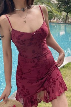 Thai-Style Velvet Mesh Camisole Dress - Extremely Slimming Spring/Summer Vacation Wear in Australian Niche Fashion