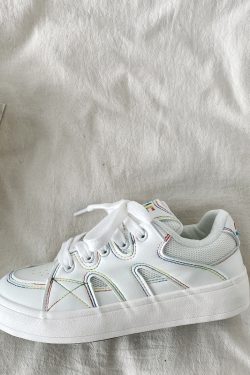 Thick-Soled White Bread Shoes for Women - 2025 Spring Autumn Retro Sports Sneakers, Versatile Y2K Style
