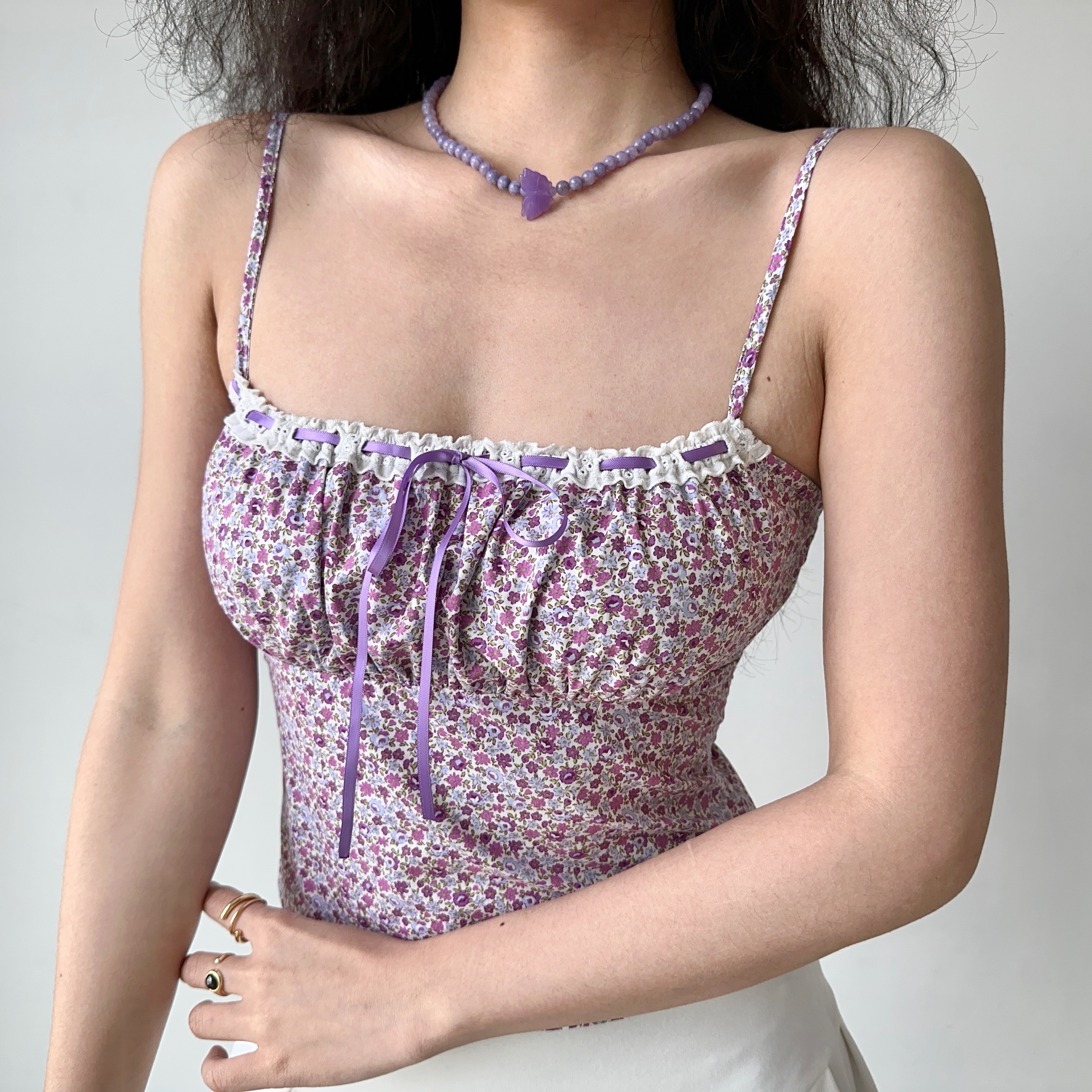 Three-Dimensional Cut Floral Camisole - Women's Slim Fit Sleeveless Top in European & American Style, Y2K Inspired Fashion