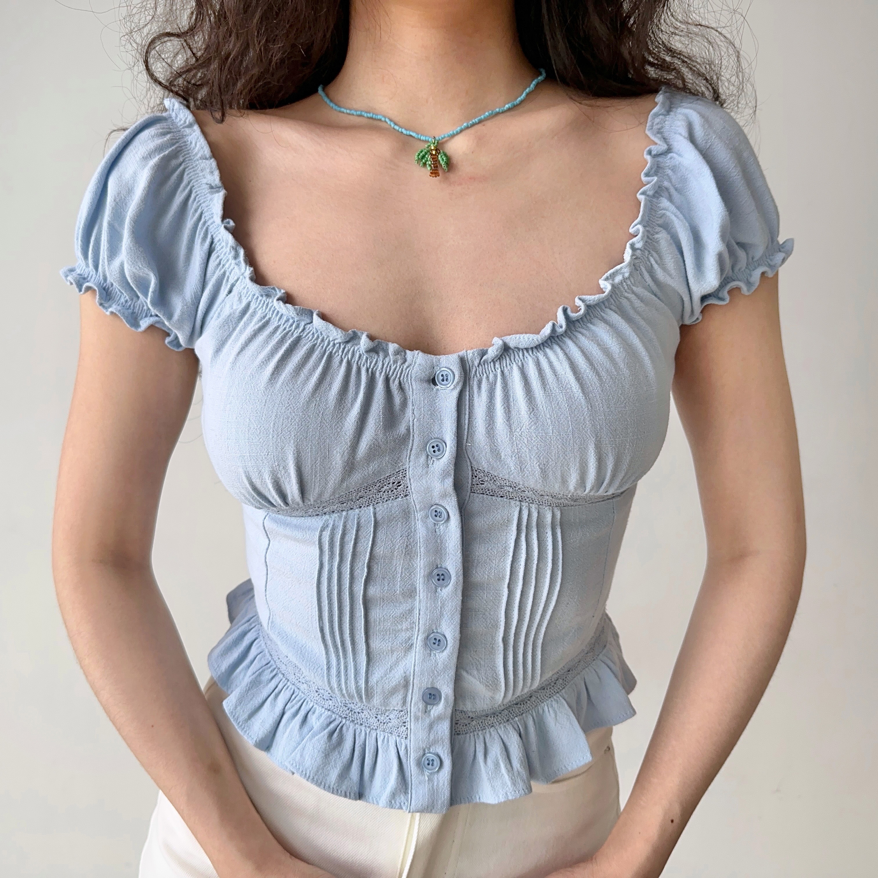 Three-Dimensional Cut Lace Short Sleeve T-shirt for Women, Slim Fit High Waist Top, European and American Style, Trendy 90s Look