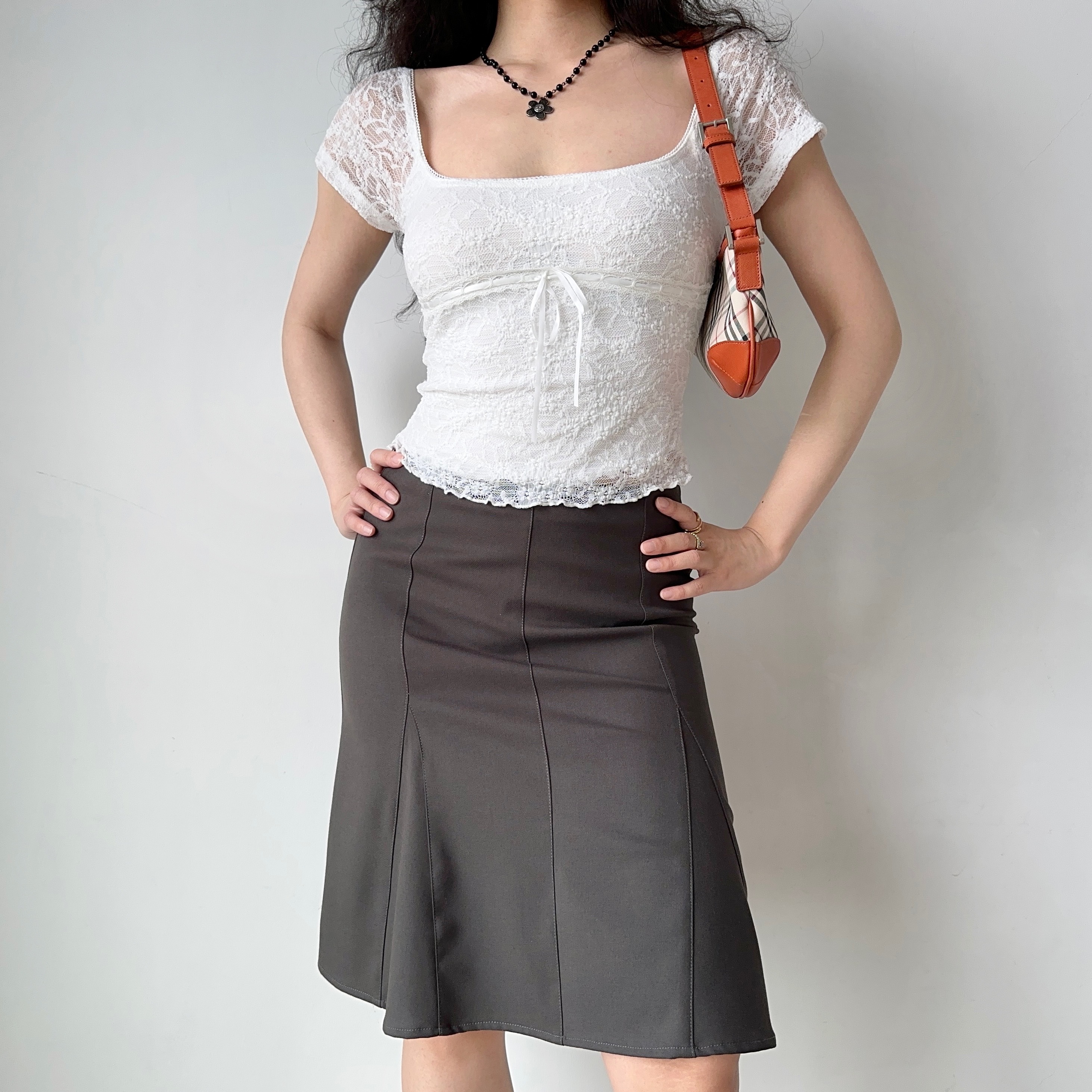 Three-Dimensional Cut Mermaid Skirt - Women's Mid-Waist A-Line Slimming Skirt in European American Style