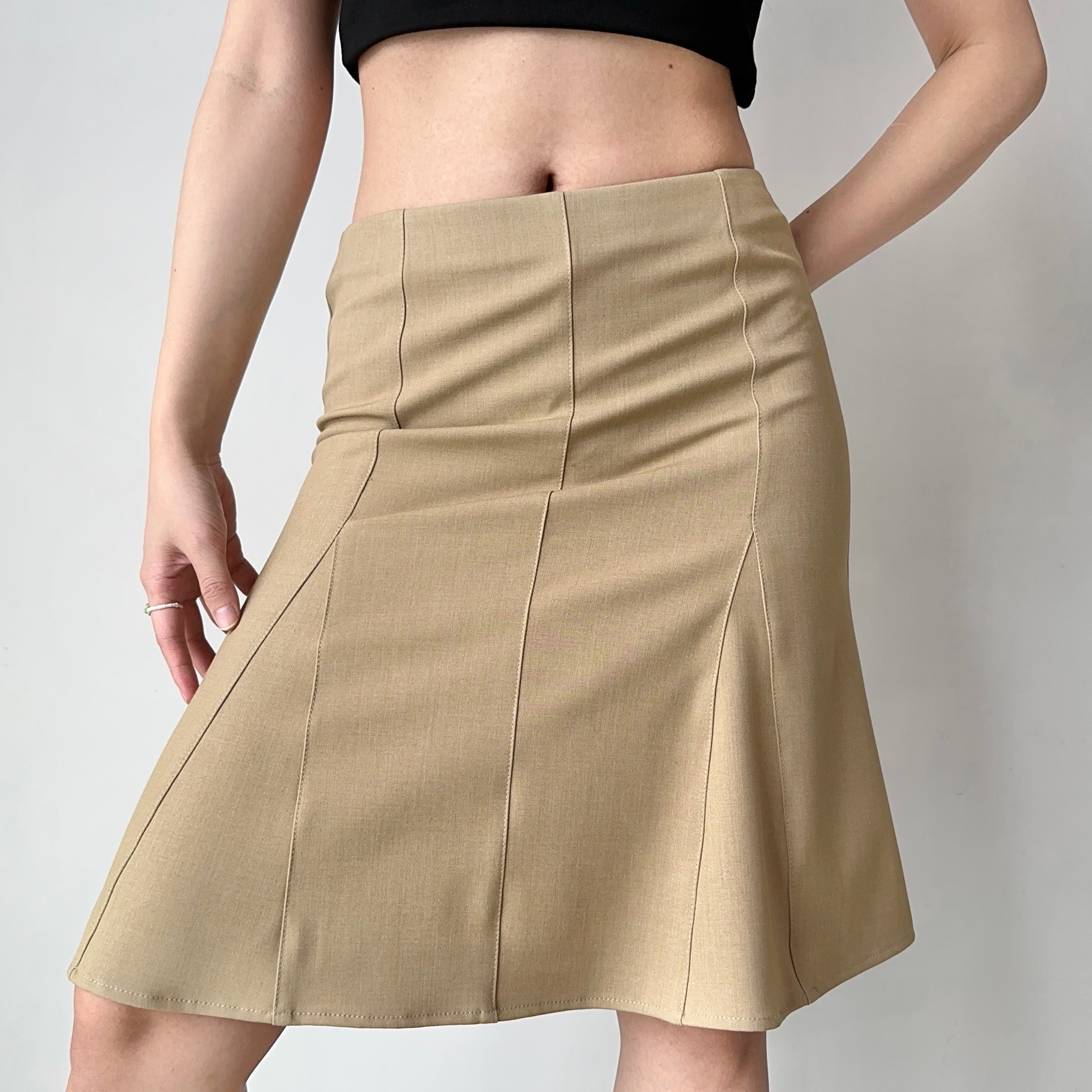 Three-Dimensional Cut Mermaid Skirt - Women's Mid-Waist A-Line Slimming Skirt in European American Style