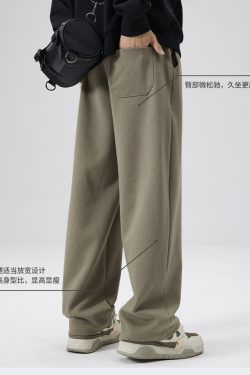 Trendy American Heavyweight Loose Wide-Leg Sports Pants for Men and Women, Draping Effect Trousers for Spring and Autumn