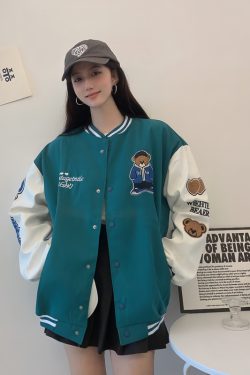 Trendy Loose Casual Baseball Jacket for Women - Spring Versatile Style for Students, Chic Everyday Wear