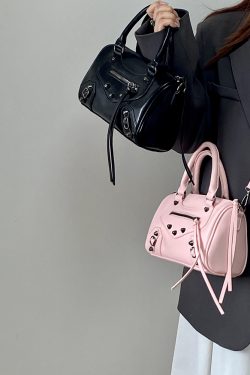 Trendy Pink Motorcycle Crossbody Bag for Women – Stylish Shoulder Handbag, 2025 Niche Design, Cool Fashion Accessory