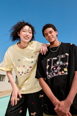 Trendy Unisex Cartoon Fun Couple Short Sleeve T-Shirt - American Heavyweight 90s Inspired Casual Wear for 2025