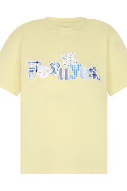 Trendy Unisex Short Sleeve T-Shirt with Plaid Floral Patch Embroidery - Summer Loose Fit Casual Wear