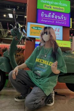 Trendy Vintage Green Short-Sleeve T-Shirt for Men and Women - Retro Hip-Hop Style, Loose Casual, Versatile Streetwear