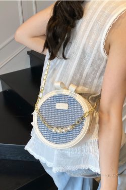 Trendy Women's 2025 Versatile Chain Crossbody Shoulder Bag - Small Round Design for Commuting and Everyday Chic