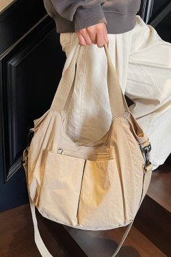 Ultra-Light Waterproof Nylon Shoulder Tote Bag - Large Capacity Commuter Handbag & Casual Travel Crossbody Bag