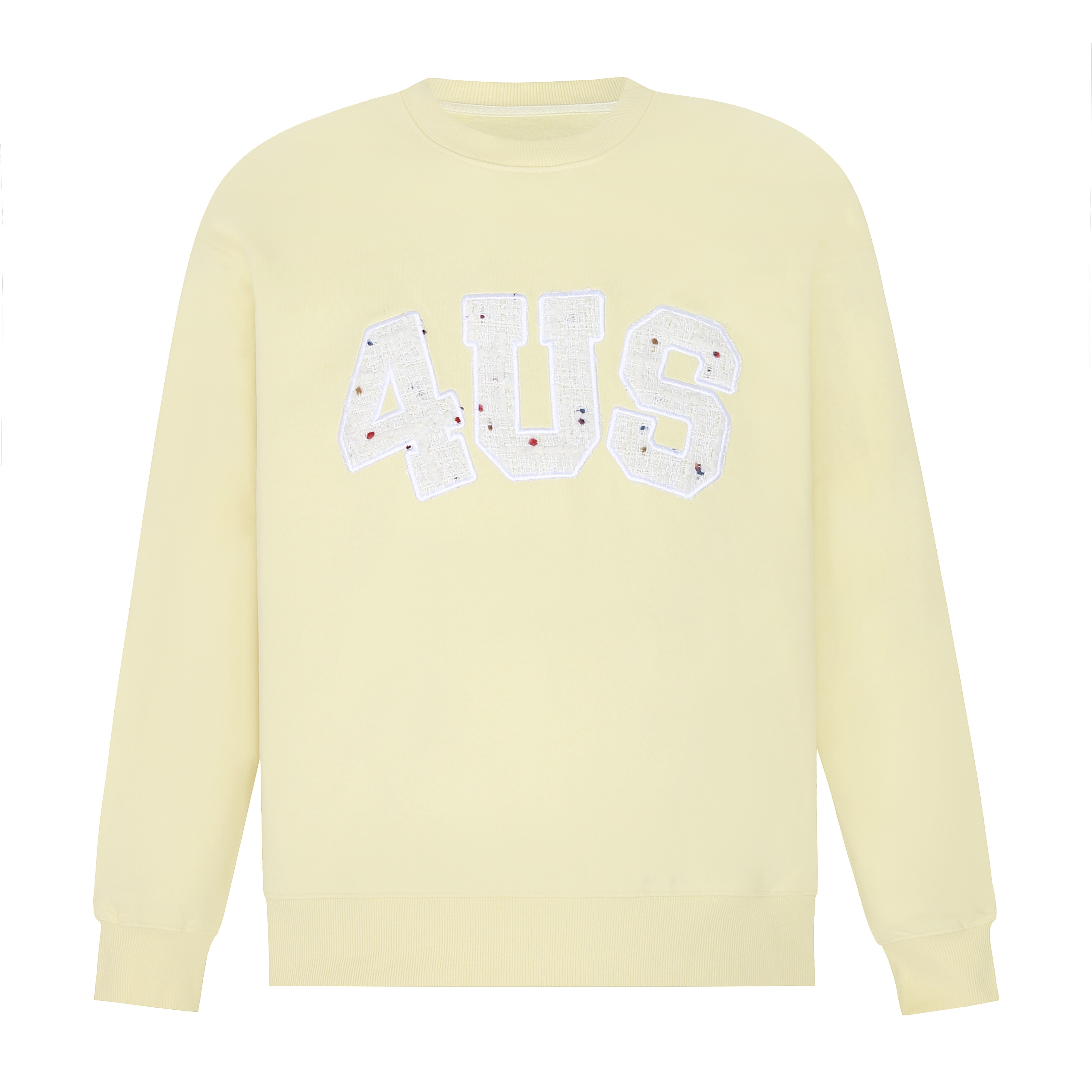 Unisex Loose Round Neck Pullover Sweatshirt with Letter Patch Embroidery - Small Fragrance Style, Perfect for Spring and Autumn Fashion