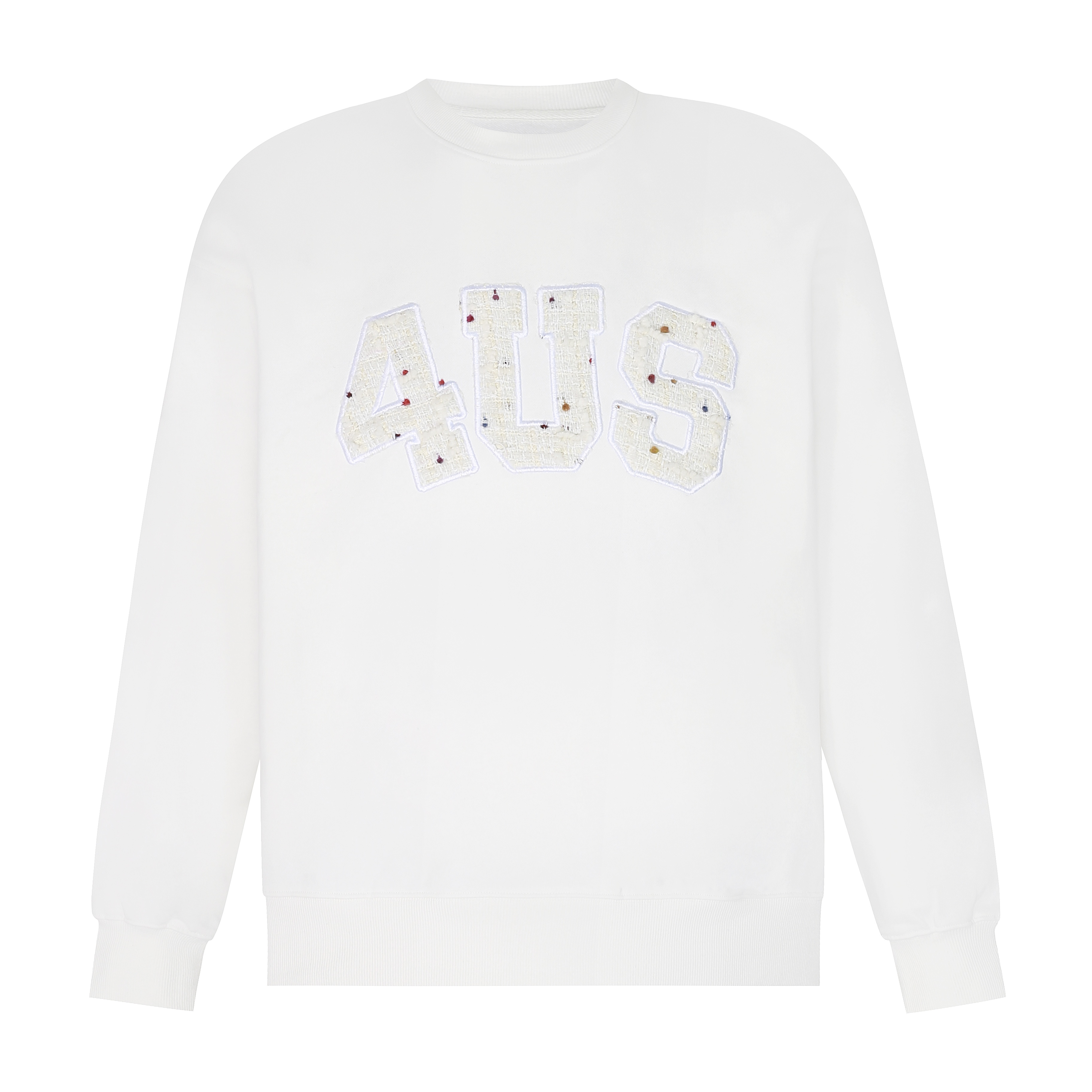 Unisex Loose Round Neck Pullover Sweatshirt with Letter Patch Embroidery - Small Fragrance Style, Perfect for Spring and Autumn Fashion