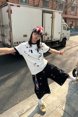 Unisex Smiley Face Printed Short-Sleeve T-Shirt - Casual Summer Base Layer in American Style, Perfect for 90s and Y2K Fashion